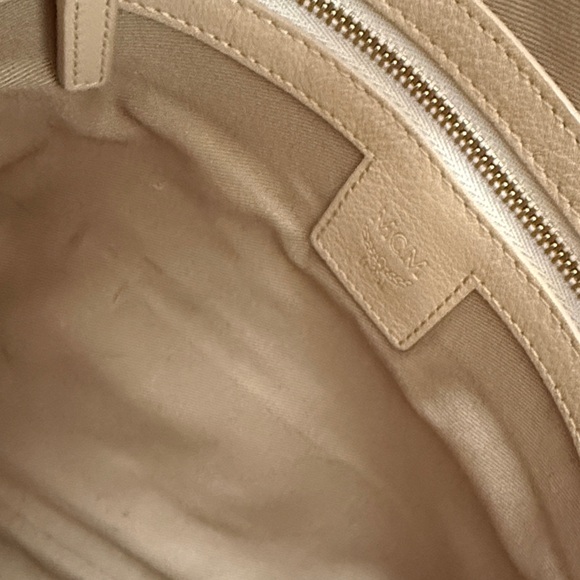 MCM Beige and Black Logo Clutch - Picture 5 of 5